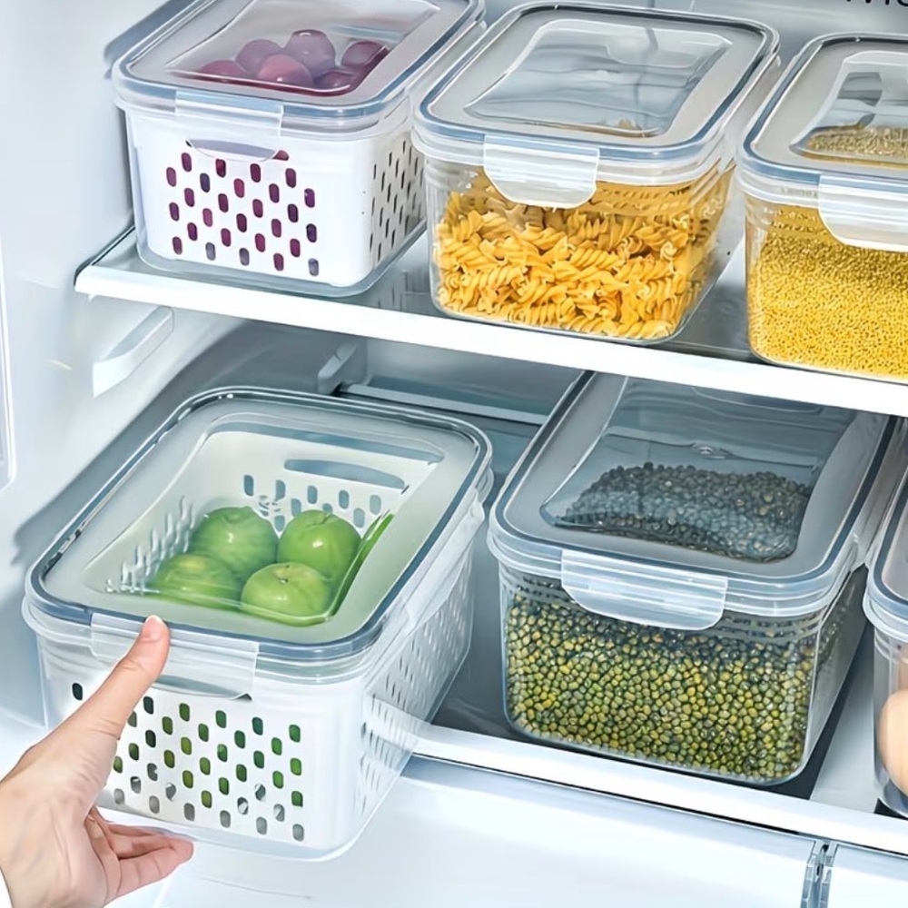 Food Storage Leak Proof Food 2 Containers Double-layer Sealed Reusable 4pcs Set